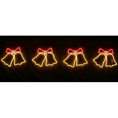 4 Pairs Jingle BELL LED  CHRISTMAS Animated Rope lights